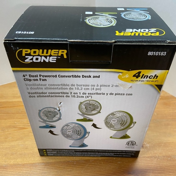Power Zone 4" Dual Powered Convertible Fan - Picture 5 of 5